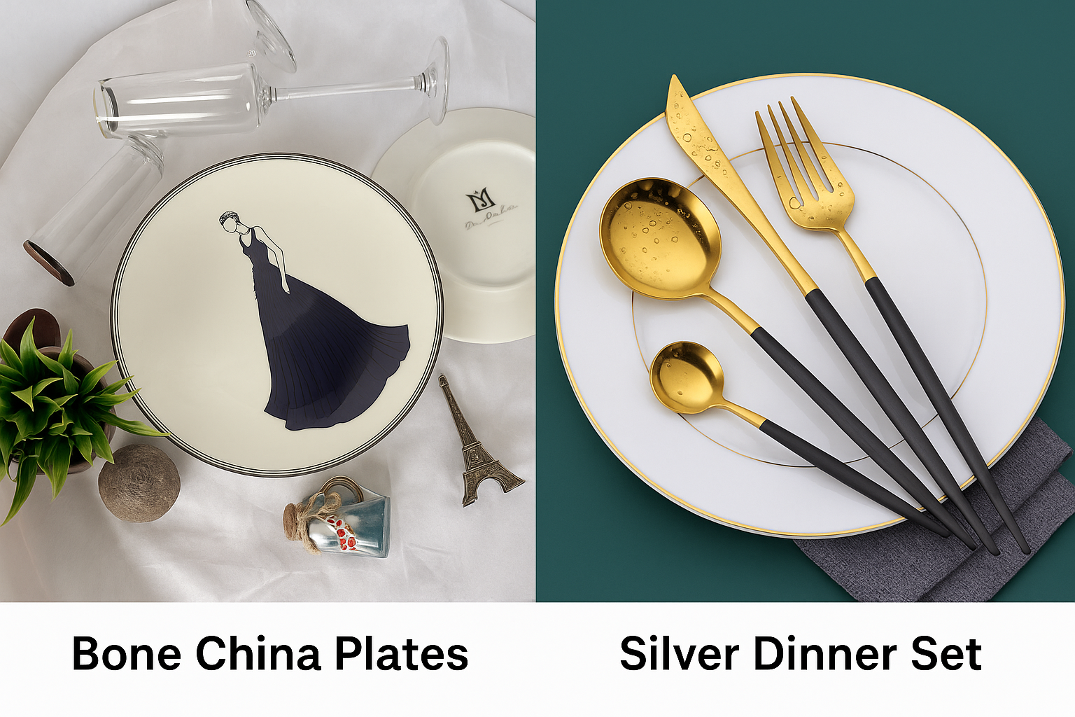 Modern Home Aesthetics: Combining Bone China Plates & Silver Dinner Sets for a Luxury Dining Experience