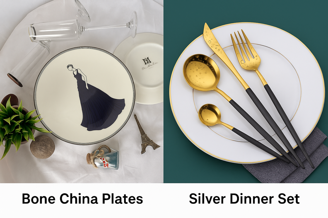 Modern Home Aesthetics: Combining Bone China Plates & Silver Dinner Sets for a Luxury Dining Experience