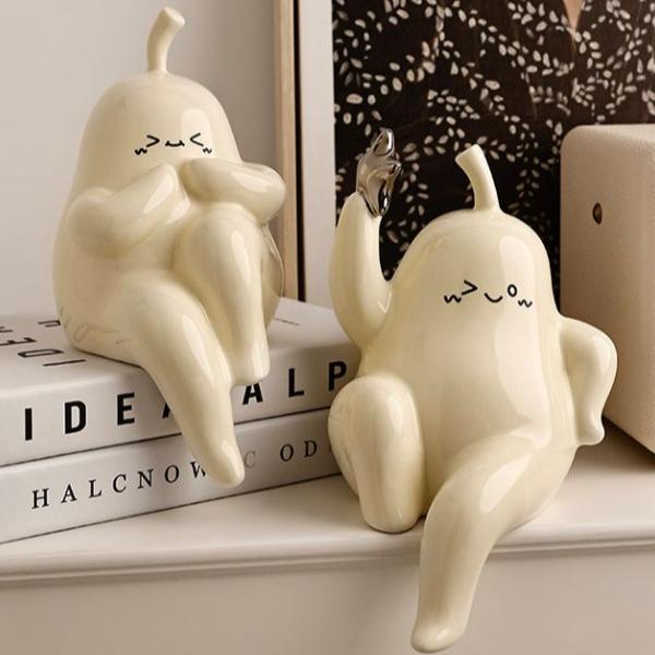 Modern Pear Decor Set – Charming Ceramic Figurines for Living Room