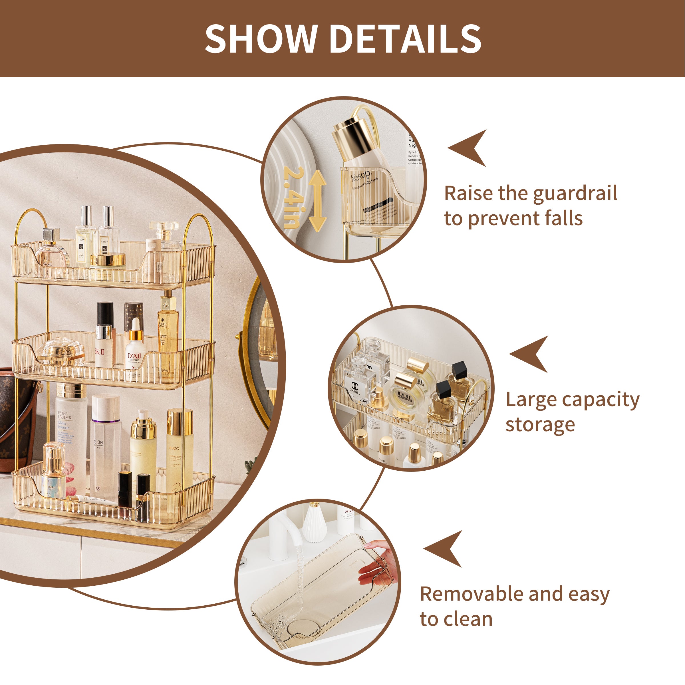 3 Tier Bathroom & Vanity Organizer