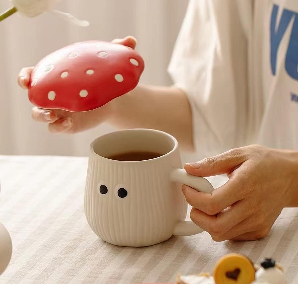 Cute Mushroom Mug with Lid