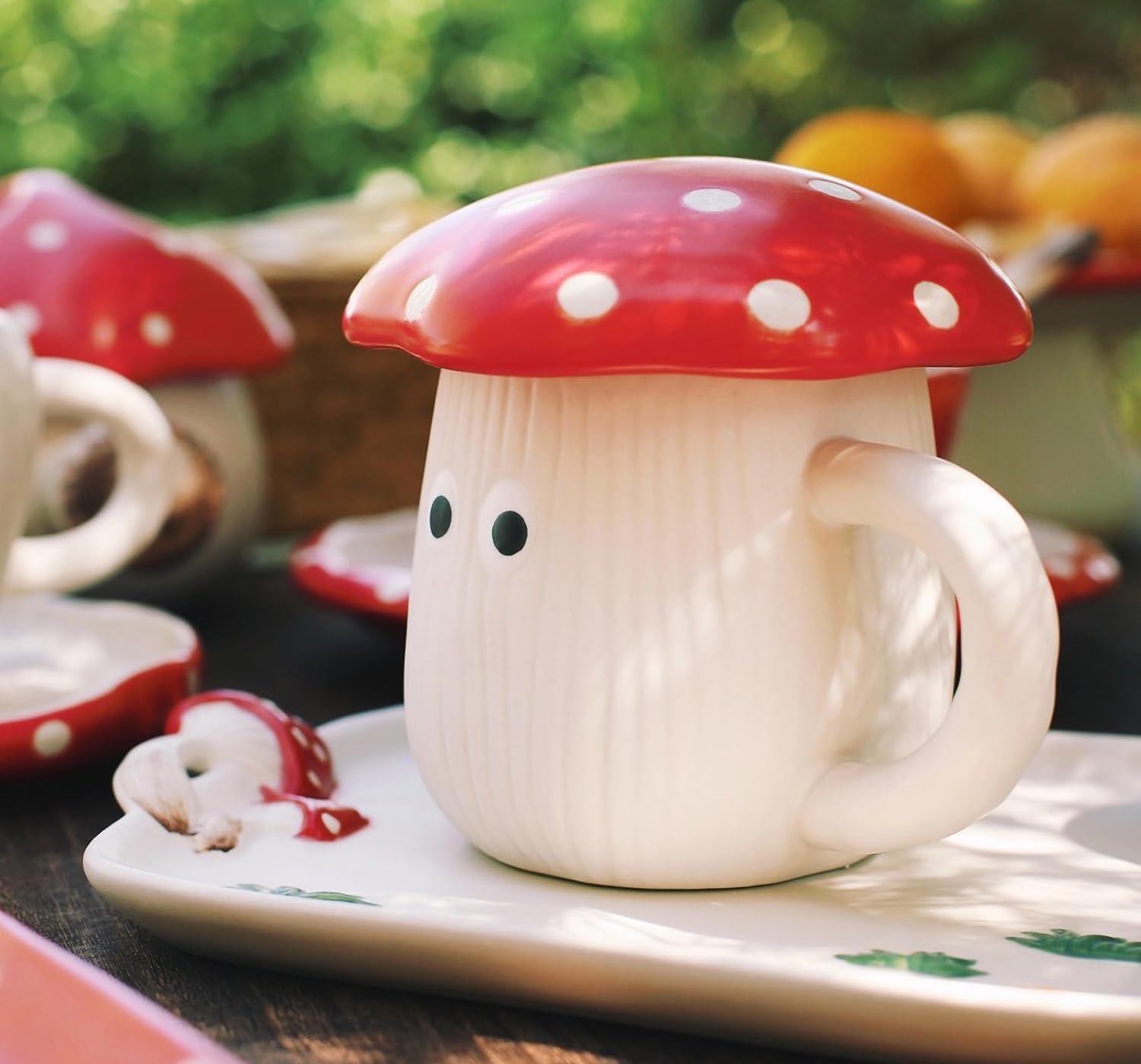 Cute Mushroom Mug with Lid
