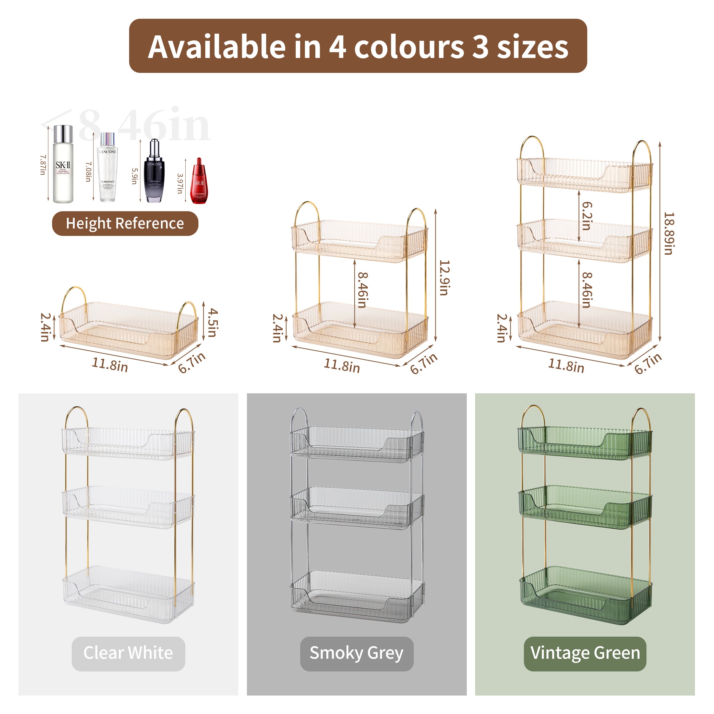 3 Tier Bathroom & Vanity Organizer