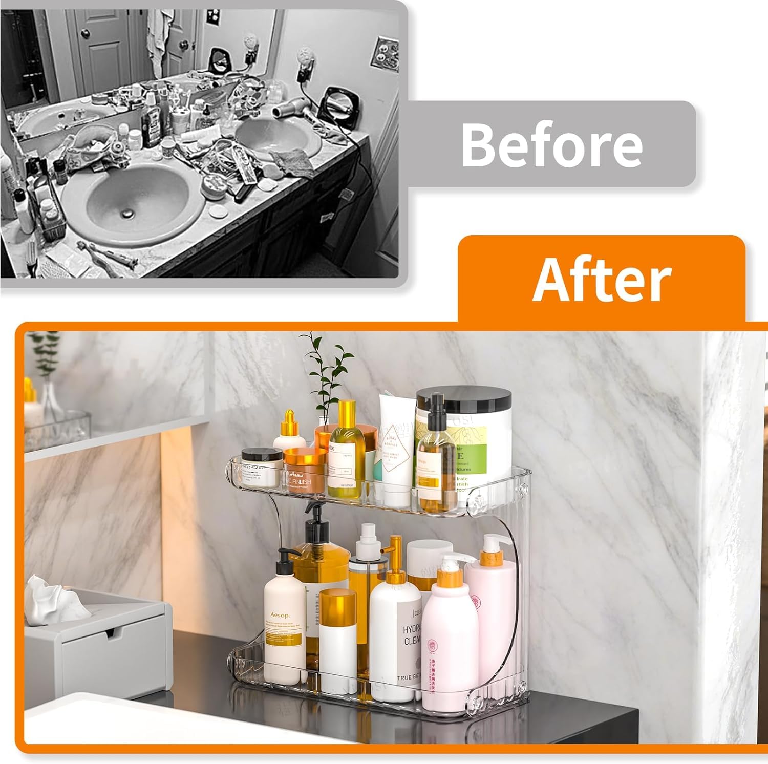 2 Tier Cosmetics Storage