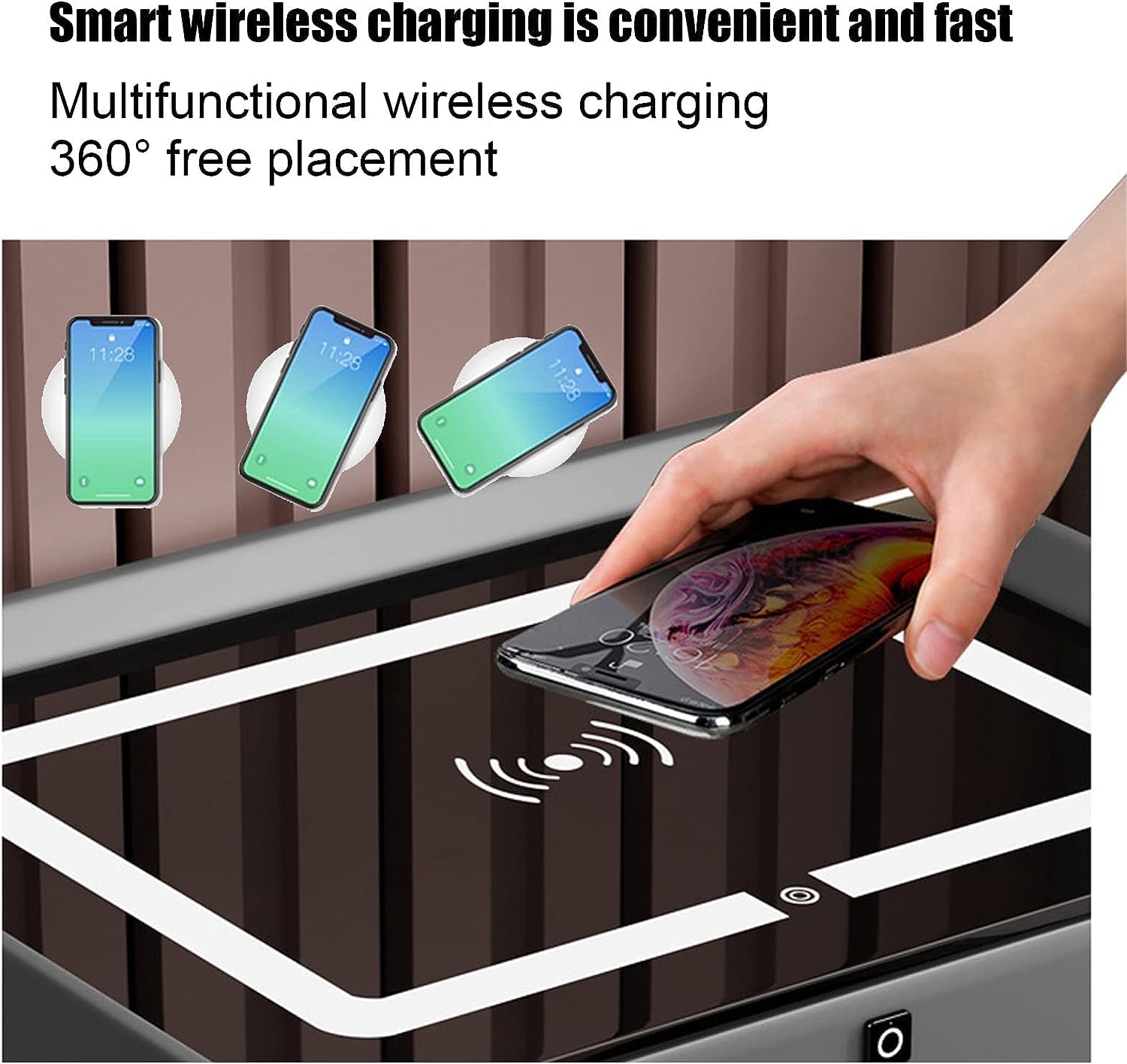 Smart Nightstands 3 Drawers Bedside Table