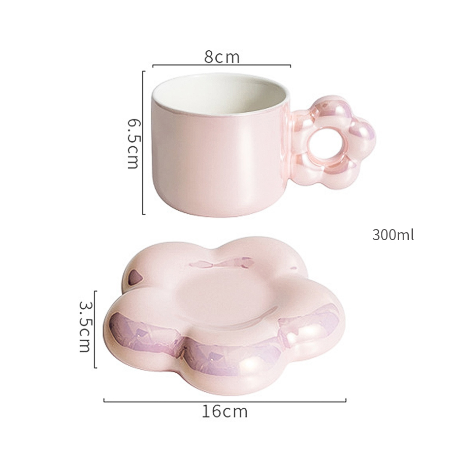 Glazed Coffee Cup & Saucer Set
