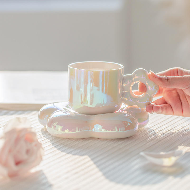 Glazed Coffee Cup & Saucer Set