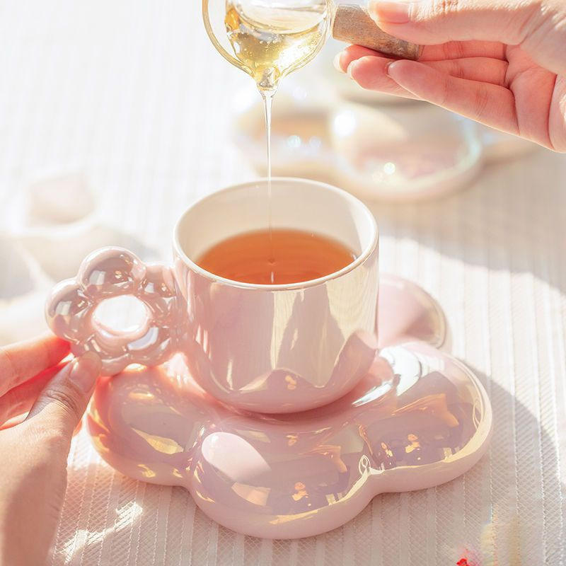 Glazed Coffee Cup & Saucer Set