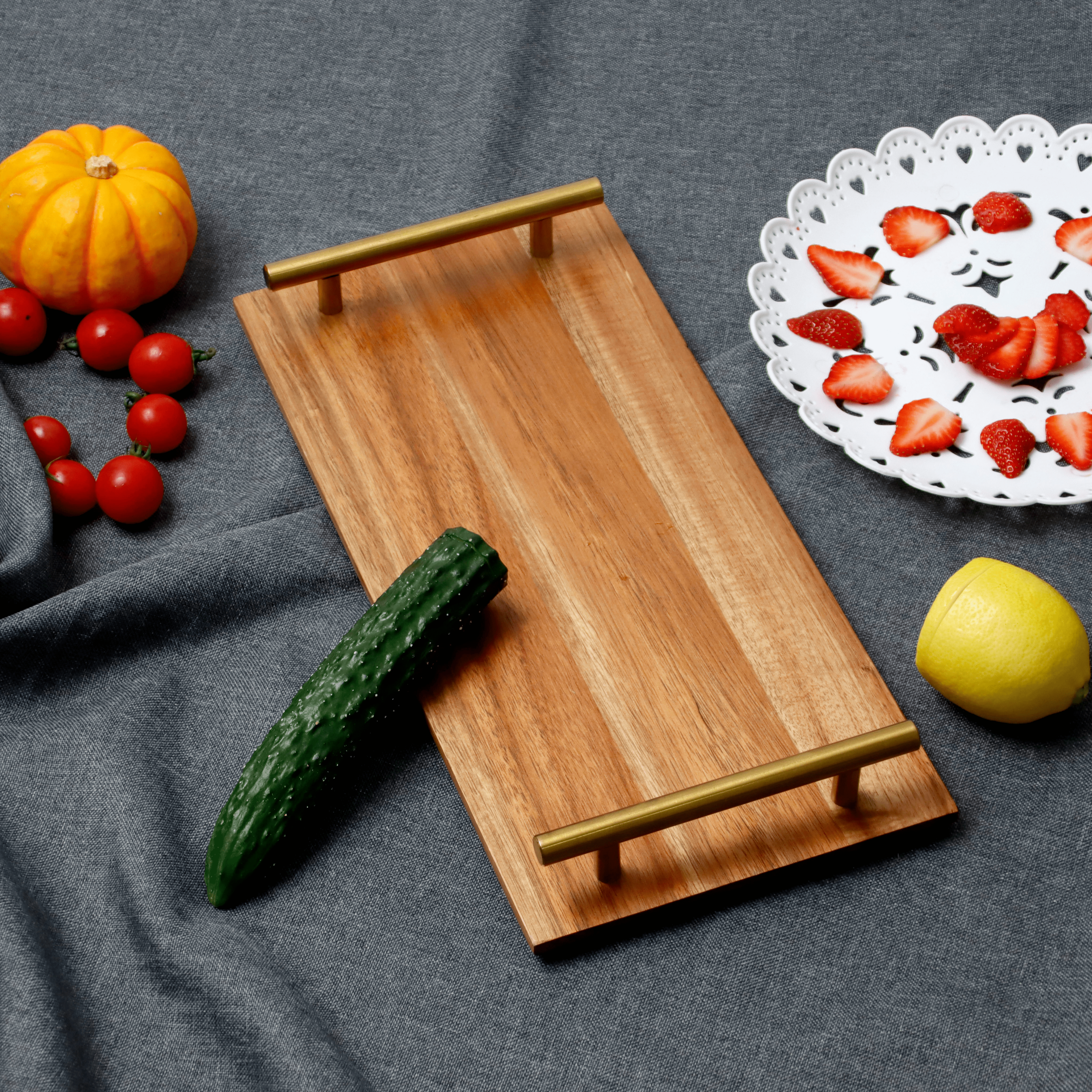 Acacia Wood Rectangular Tray