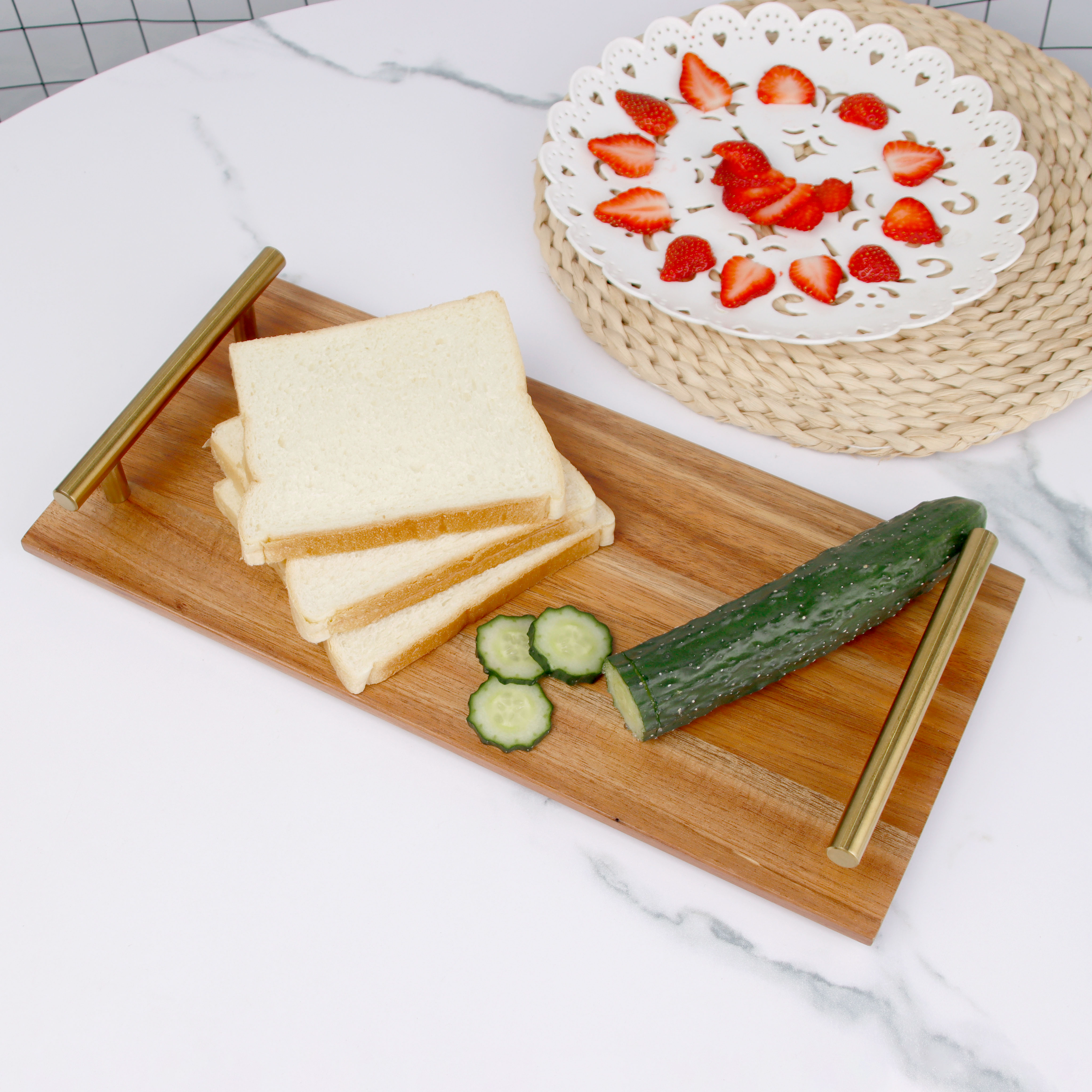 Acacia Wood Rectangular Tray