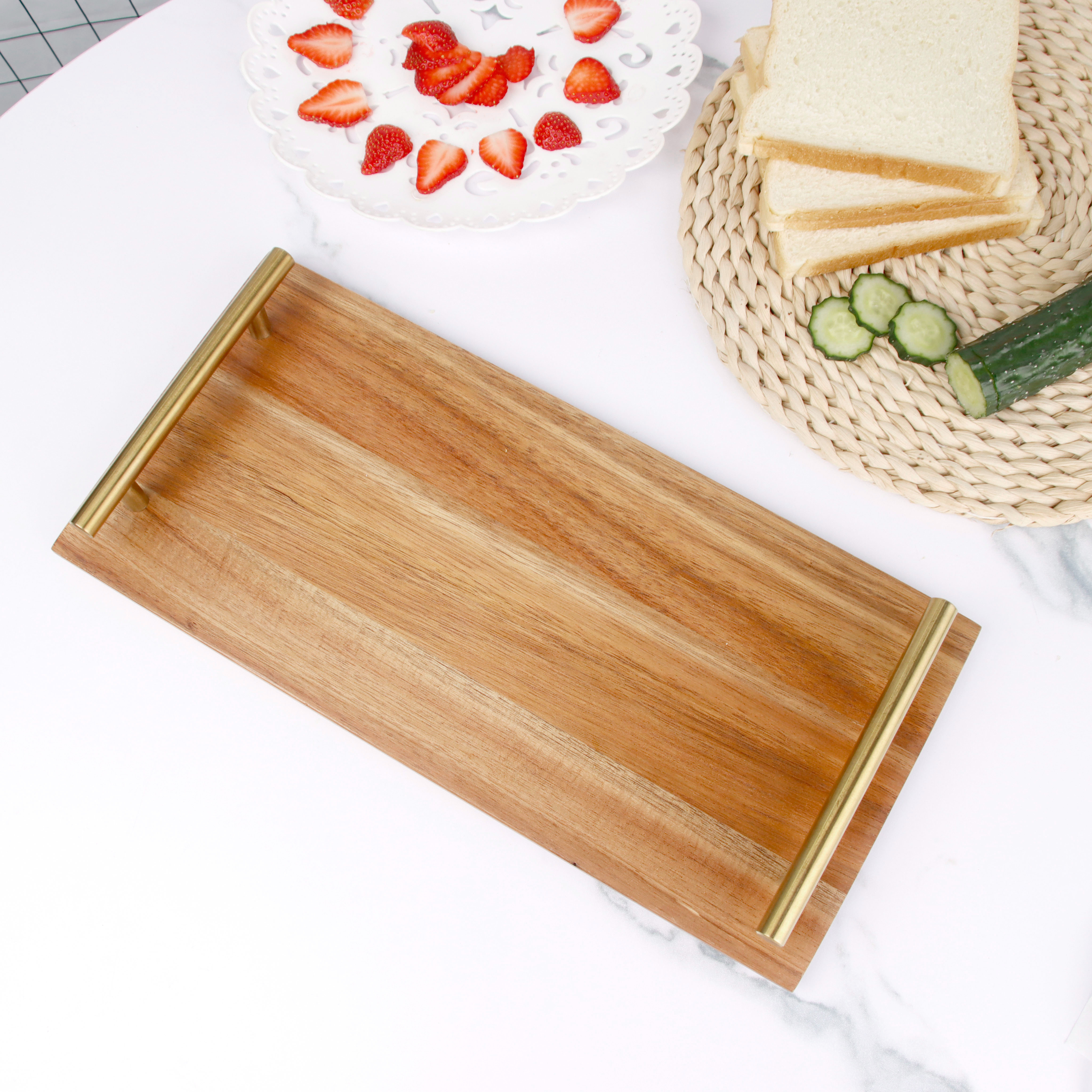 Acacia Wood Rectangular Tray