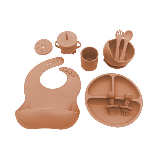 Set of 10 Pcs Silicone Tableware Kit for Baby