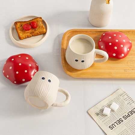 Cute Mushroom Mug with Lid