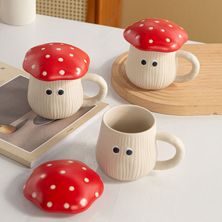 Cute Mushroom Mug with Lid