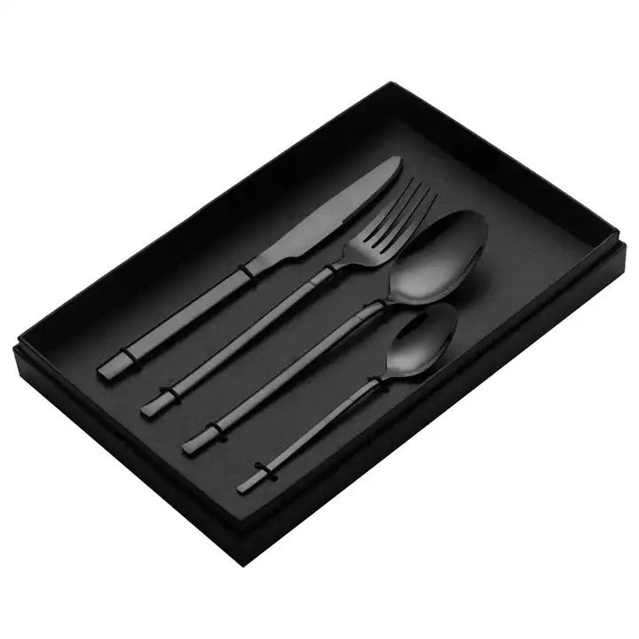 Black & Gold 410 SS Dinnerware Set