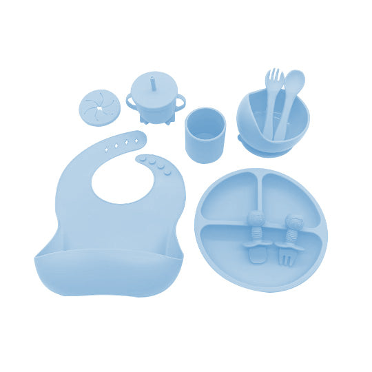 Set of 10 Pcs Silicone Tableware Kit for Baby