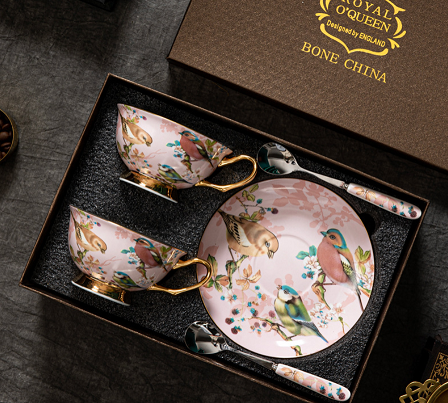 Bone China Cup, Saucer & Spoon with Gift Box