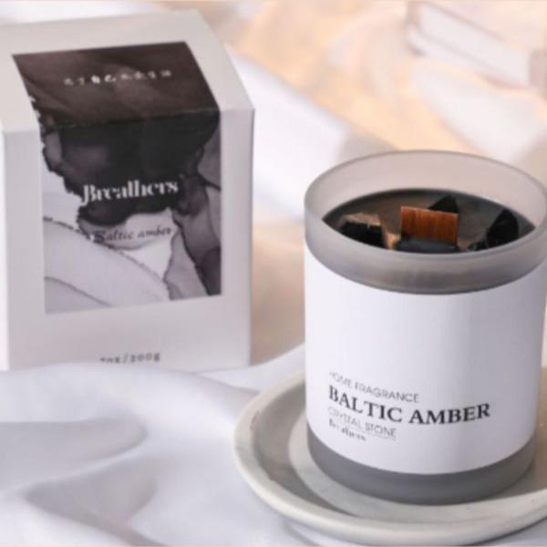 Baltic Amber Scented Candles with Wooden Wick