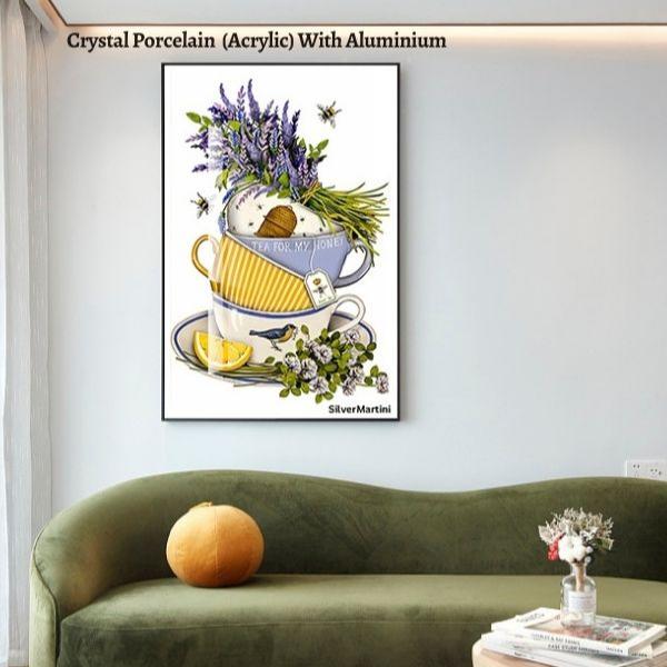 Luxury Wall Decor – Artistic Canvas & Crystal Porcelain Painting (40x60 cm)