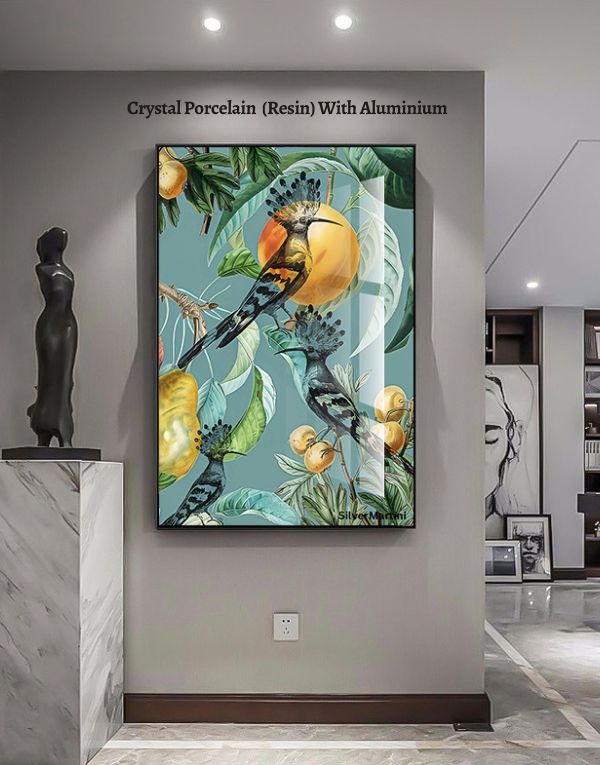 Elegant Wall Art for Living Room – 40x60 cm Canvas & Crystal Porcelain Painting