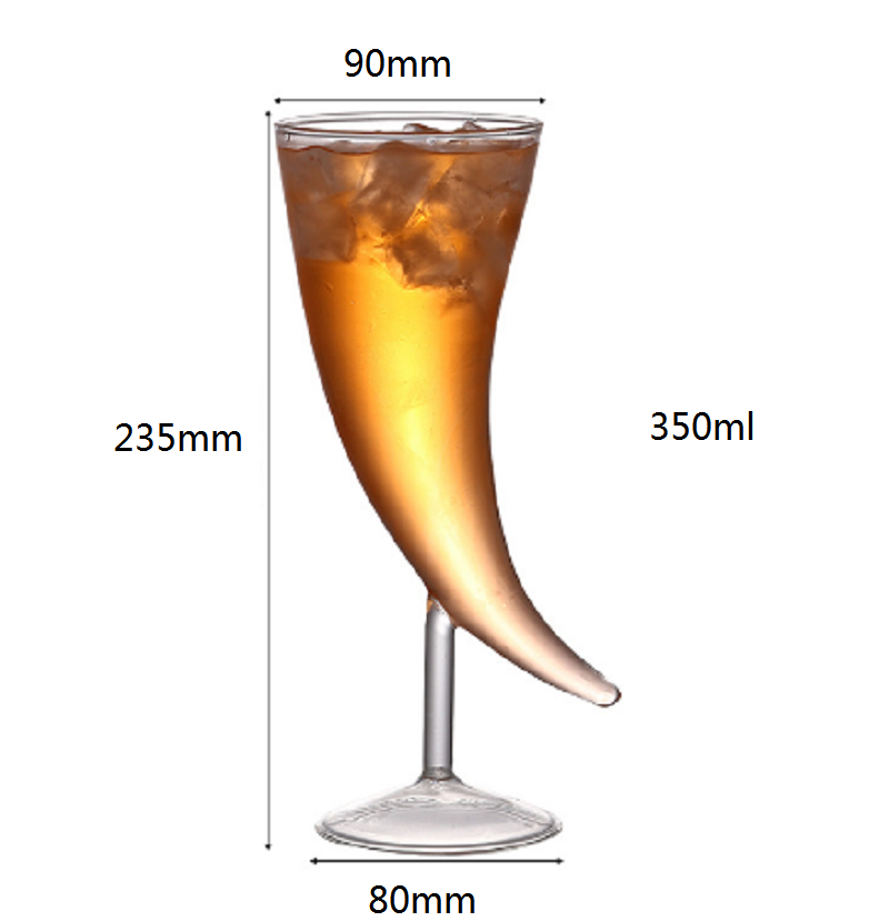 Horns Shape Cocktail Glass