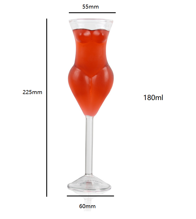Lady Shaped Cocktail Glass