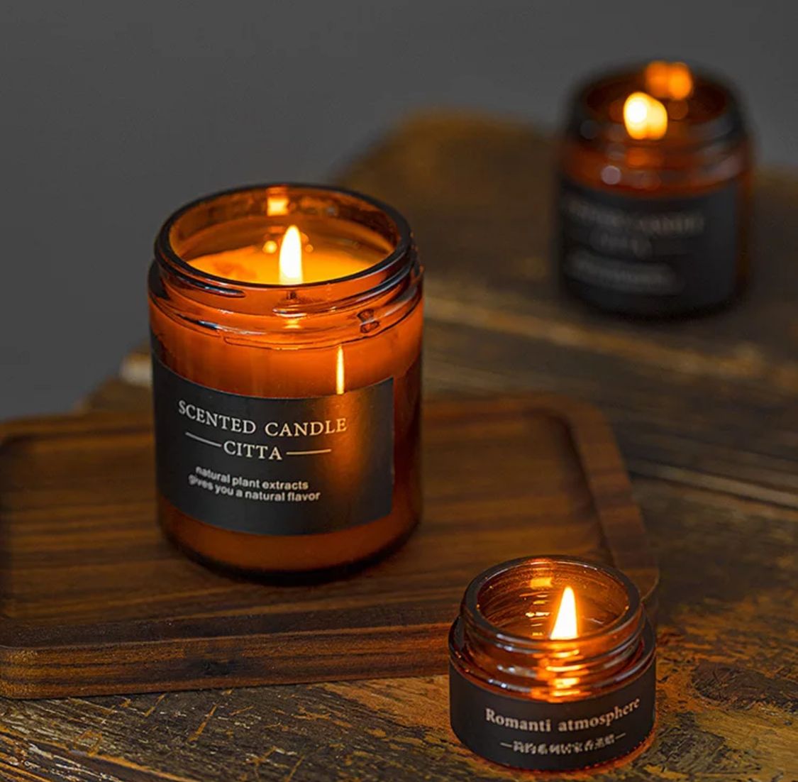 Rose Petals Brown Bottle Scented Candles