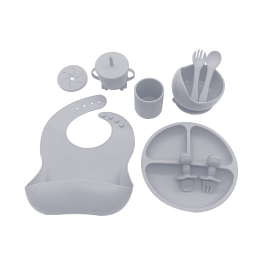 Set of 10 Pcs Silicone Tableware Kit for Baby