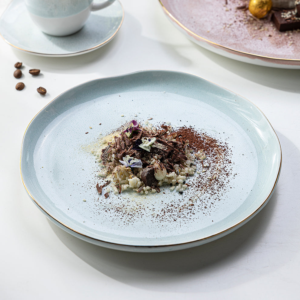 Porcelain Cyan Plates 8.25 Inch