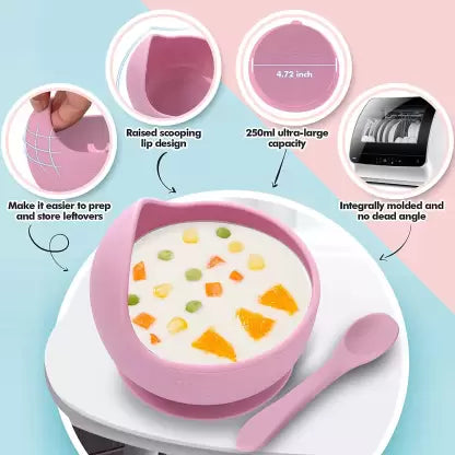 Set of 10 Pcs Silicone Tableware Kit for Baby