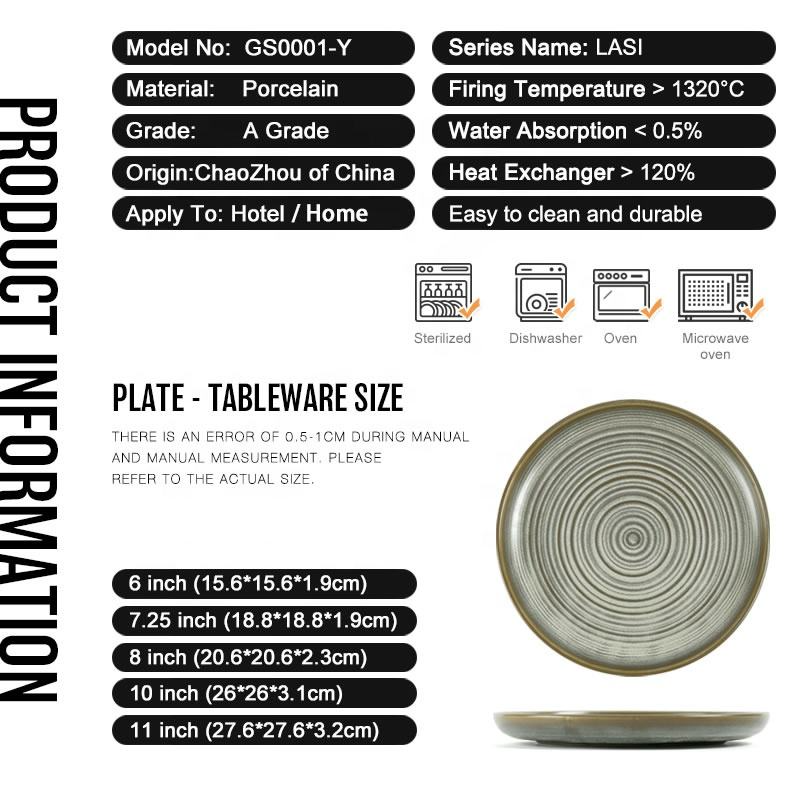 Ceramic Dinner Plate: 8 Inch & 10 Inch for Elegant Dining Experiences