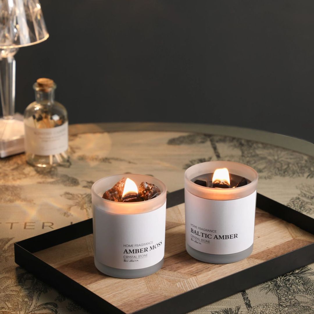 Sea Salt Sage Scented Candles with Wooden Wick