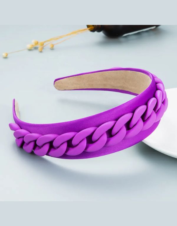 French color Resin Chain fabric Hairband