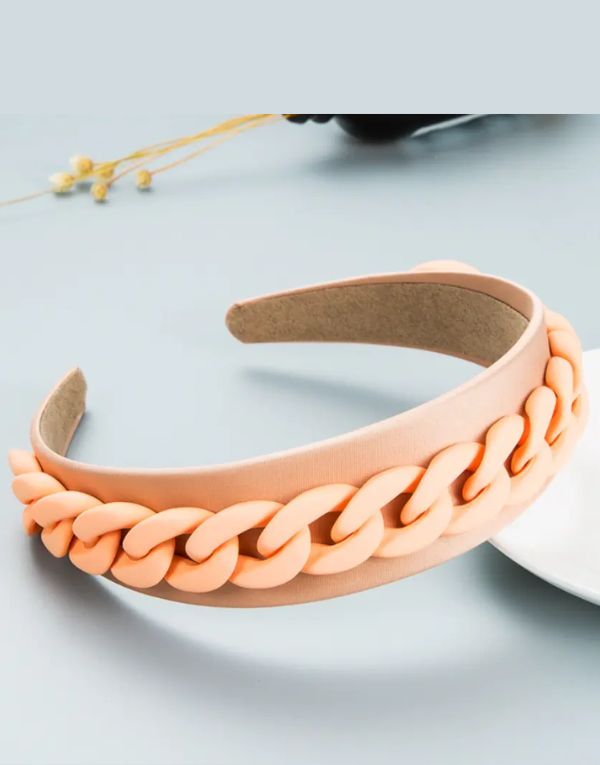 French color Resin Chain fabric Hairband