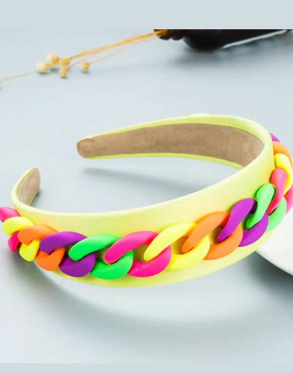 French color Resin Chain fabric Hairband
