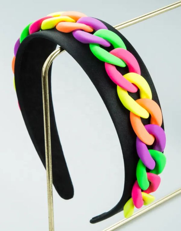 French color Resin Chain fabric Hairband