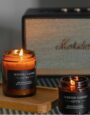Amber Ebony Brown Bottle Scented Candles