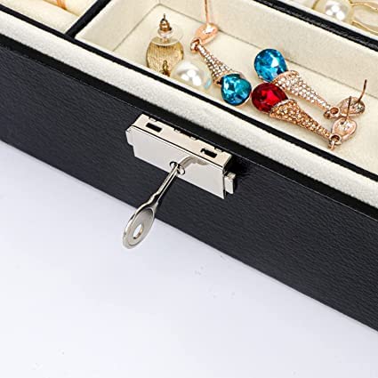 Black Jewellery Box Organiser Case for Women - Image 4