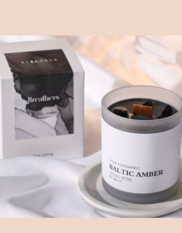Baltic Amber Scented Candles with Wooden Wick