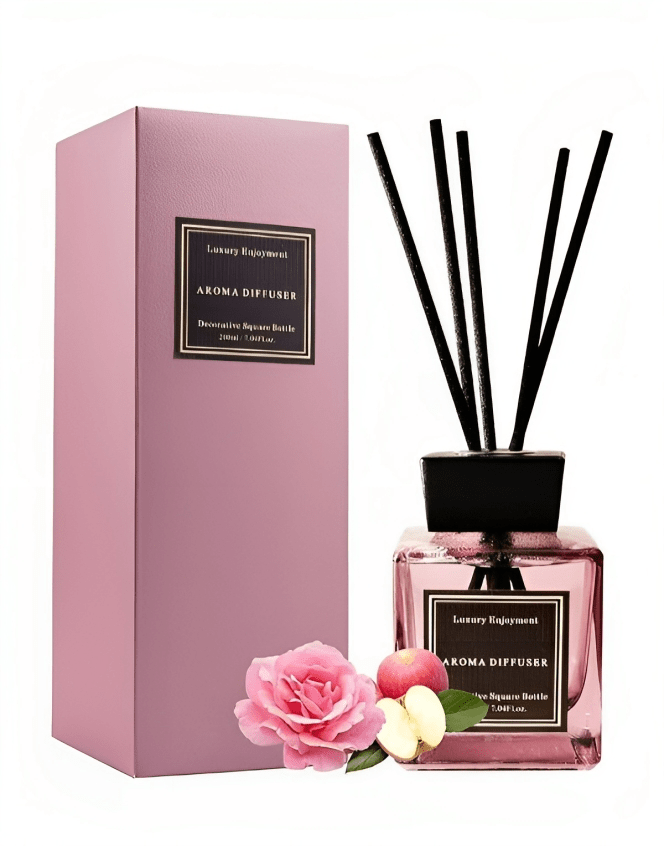 Green Amber Allure 200ml Square glass reed diffuser