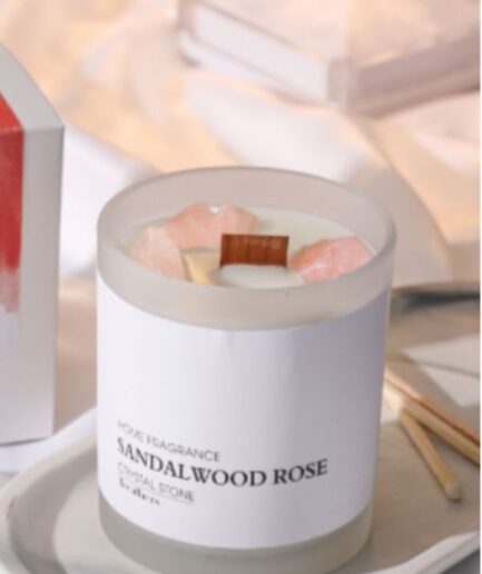 Sandalwood Rose Scented Candles with Wooden Wicks
