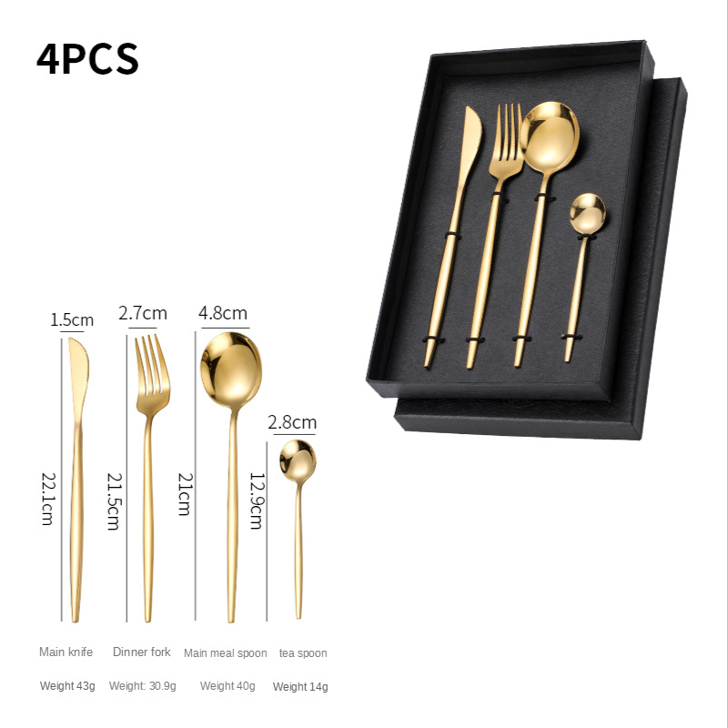 Gold Serving Utensils OGORI 4-Piece Mirror Polished Superior Stainless Steel - Image 2