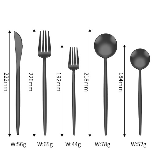 Matte Black and Gold Silverware Set, SHARE-COOK Stainless Steel 430 Grade ( Pack of 30 ) - Image 3