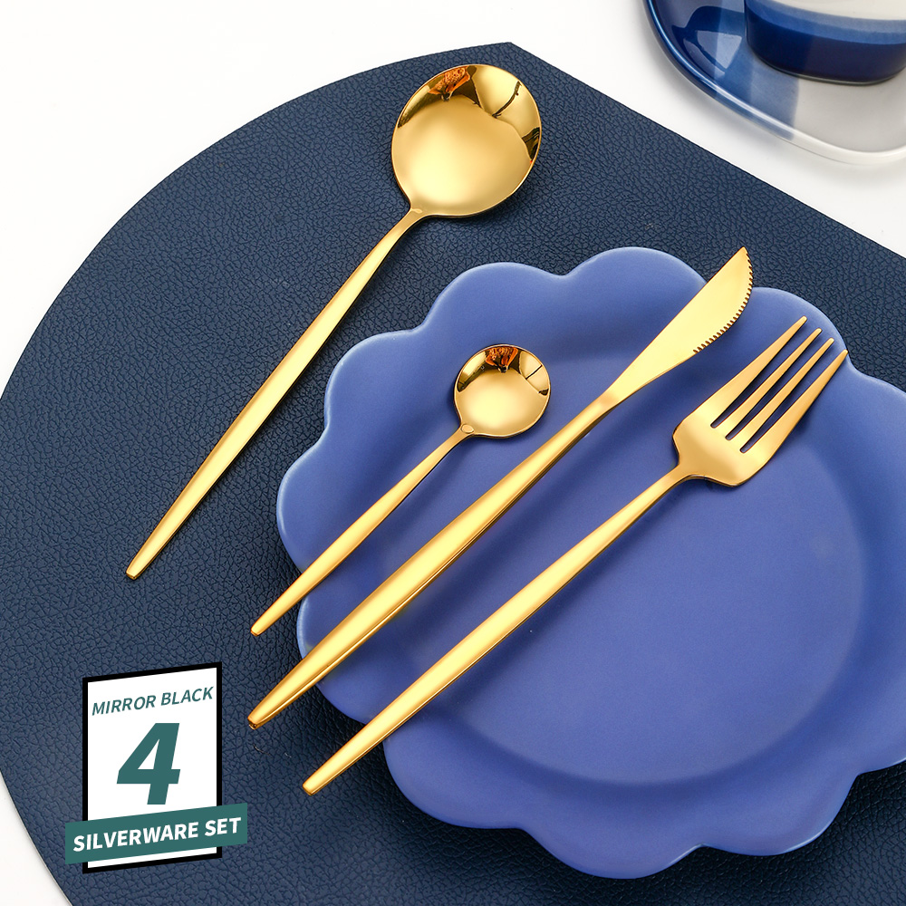 Gold Serving Utensils OGORI 4-Piece Mirror Polished Superior Stainless Steel - Image 4