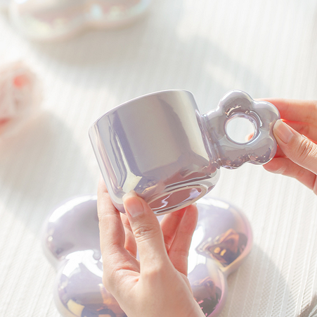 Porcelain Coffee Mug with Saucer - Image 4