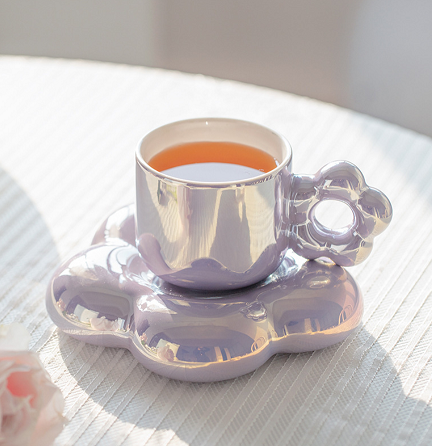 Porcelain Coffee Mug with Saucer - Image 5