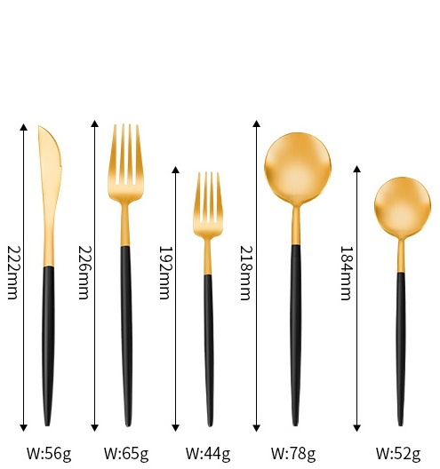 Matte Black and Gold Silverware Set, SHARE-COOK Stainless Steel 430 Grade ( Pack of 30 ) - Image 4