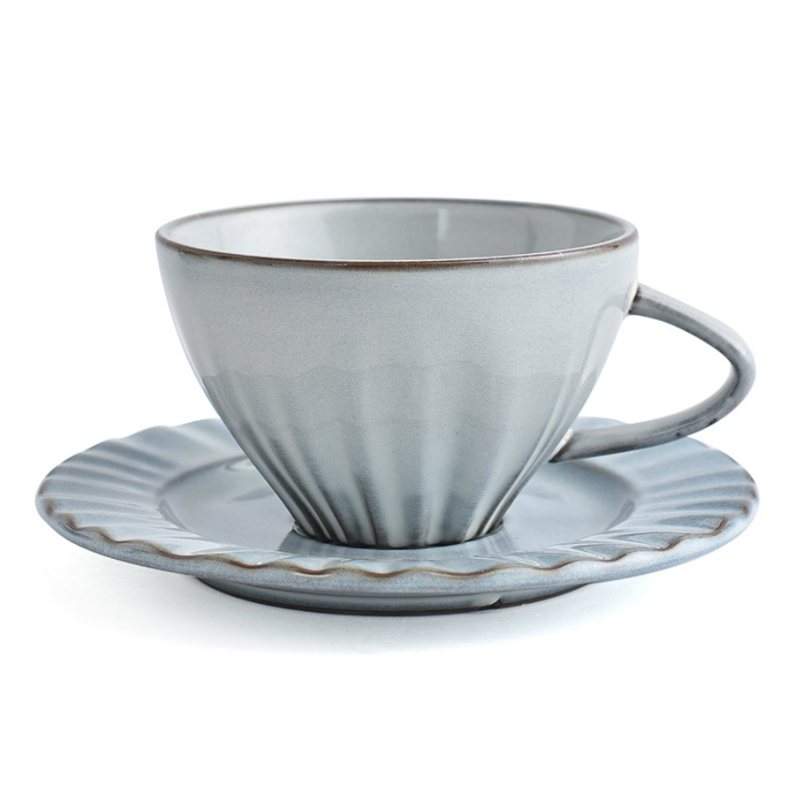 Creative Coffee Cup and Saucer Porcelain Vintage Cappuccino Tea Cup - Image 2