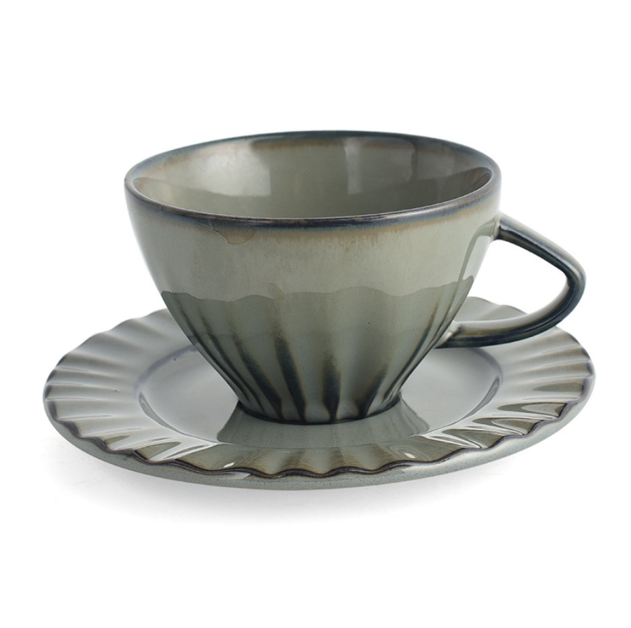 Creative Coffee Cup and Saucer Porcelain Vintage Cappuccino Tea Cup - Image 3