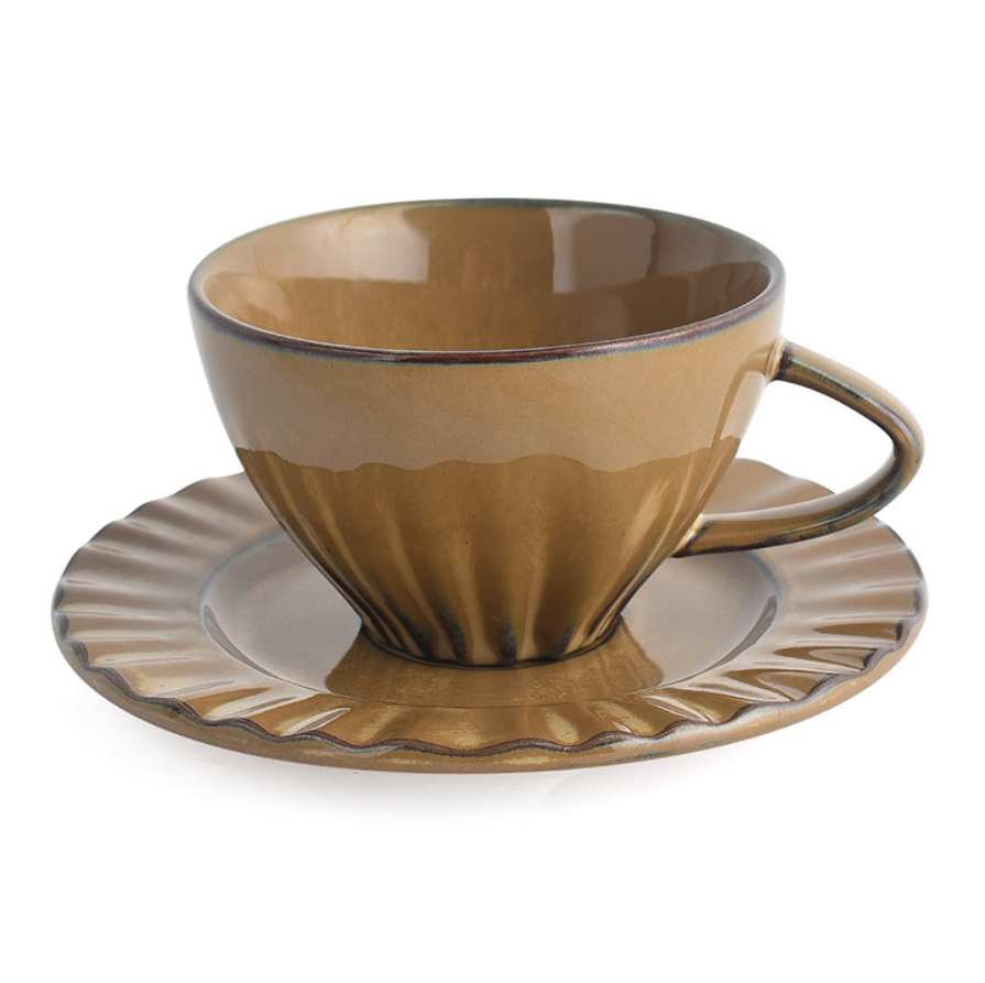 Creative Coffee Cup and Saucer Porcelain Vintage Cappuccino Tea Cup - Image 4